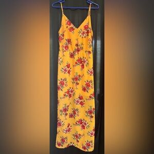 H&M Divided women’s size 6 yellow floral dress beachy summer spring